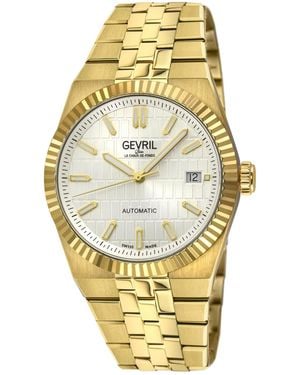 Gevril Swiss Automatic Pier 17 Stainless Steel Bracelet Watch - Metallic