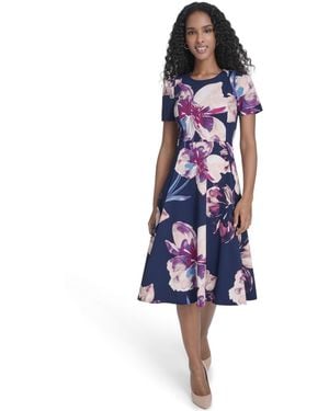navy blue dress for baby girl Calvin Klein Tulip Sleeve Sheath Dress, Aunergine, 2 : Amazon.ca: Clothing,  Shoes & Accessories main image 1