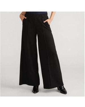 UNIVERSAL STANDARD Plus Pam Pintuck Wide Leg Ponte Pants - Black
