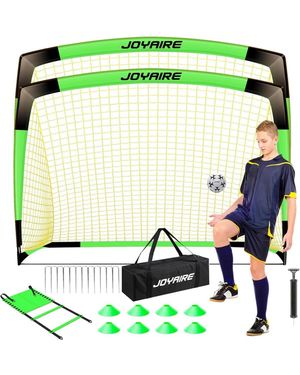 Joyaire Pro-grade 7x5ft Pop-up Soccer Goal For Kids – Durable 5-layer Tear-resistant Net & 10mm Poles - Green
