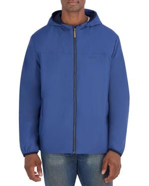 Nautica Hooded Transitional Zip Front Jacket - Blue