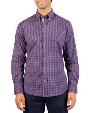 Tailorbyrd Tonal Gingham Long Sleeve Shirt - Purple