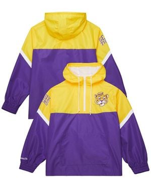 Mitchell & Ness Gold/purple Lsu Tigers Tie Breaker Logo Vintage Lightweight Anorak Half-zip Windbreaker