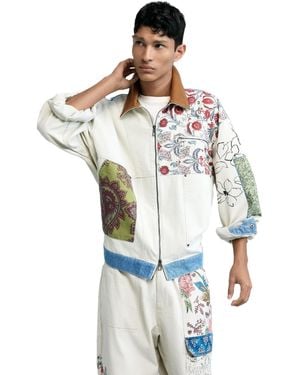 Desigual Patchwork Coat, Cotton - White