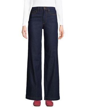 Lands' End High Rise Wide Leg Denim Jeans - Blue