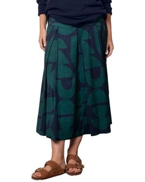 Celtic & Co. Box Pleated Midi Skirt - Blue