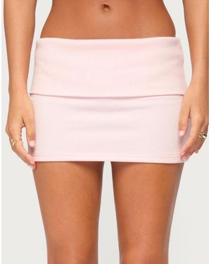 Edikted Cello Foldover Mini Skirt - Pink