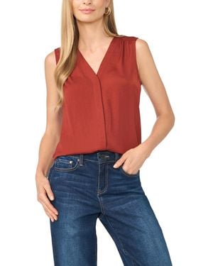 Vince Camuto Sleeveless V-neck Blouse - Red