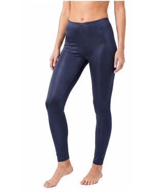 Lands' End Silk Base Layer Full Length legging Pant - Blue
