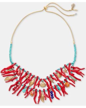 Lonna & Lilly Sealife Charm Beaded 28" Layered Statement Necklace