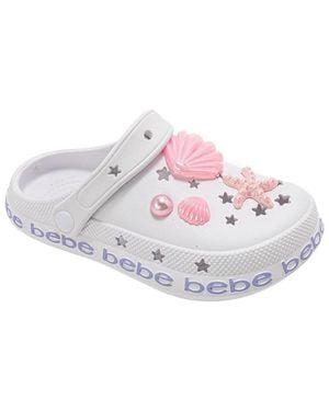 Bebe Big Girls Lightweight Eva Clogs Slip - White