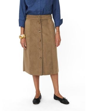 Masai Button Front Midi Skirt - Natural