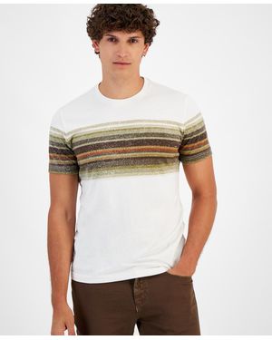 Sun & Stone Sun + Stone rugged Short Sleeve Crewneck Chest-stripe T-shirt - White