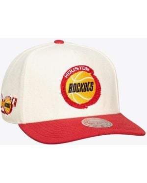 Mitchell & Ness And Houston Rockets Team Pro Adjustable Hat - White