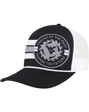 Legacy Athletic West Virginia Mountaineers Built On Bravery Running Circle Trucker Adjustable Hat - Black