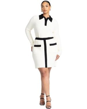 Eloquii Pull On Sweater Mini Skirt - White