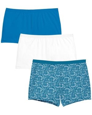 Comfort Choice Plus Size Boy Short 3-pack - Blue