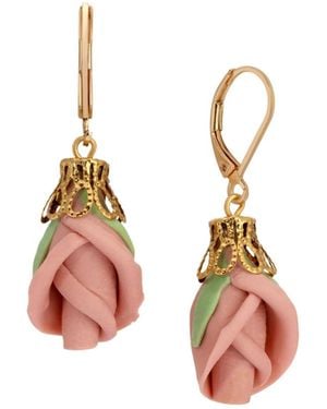 2028 Porcelain Rose Bud Earrings - White