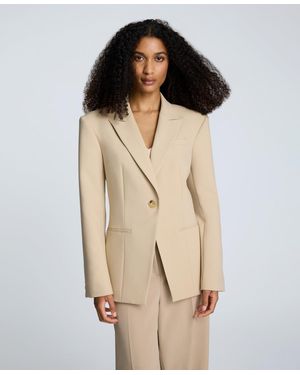 Kenneth Cole Luxe Twill Slim One-button Jacket - Natural