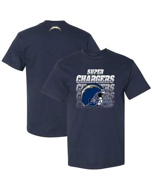 The Wild Collective And Los Angeles Chargers Super Chargers Super Chargers Scoop Neck T-shirt - Blue