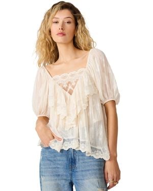 Steve Madden Vickie V-neck Half-sleeve Top - White