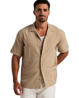 Cubavera Seersucker Windowpane Shirt - Brown