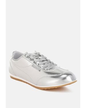 Rag & Co Astylos Metallic Faux Leather Sneakers - White