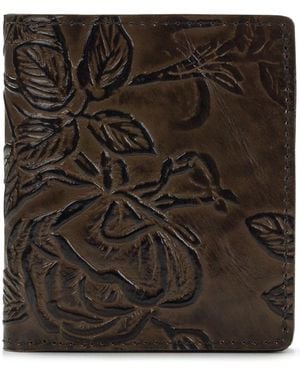Patricia Nash Linette Bark Leaves Snap Wallet - Black