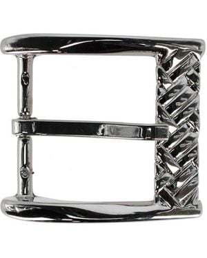 Trafalgar 40mm Solid Brass Basketweave Design Italian Harness Belt Buckle - White