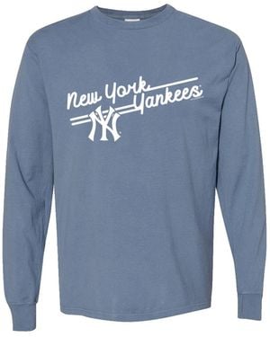 Soft As A Grape New York Yankees Pigment Dye Long Sleeve T-shirt - Blue