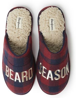 Dearfoams Tyler Novelty Holiday Christmas Scuff Slipper - Red