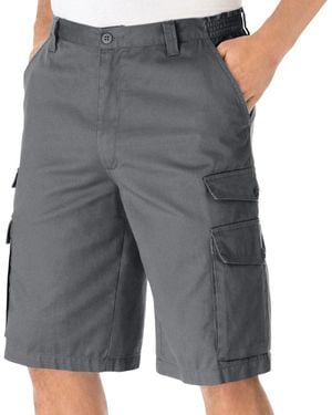 Kingsize Big & Tall 12" Side Elastic Cargo Shorts - Gray