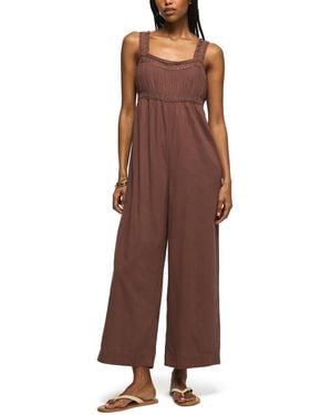 Lucky Brand Lace Square Neck Jumpsuit - Brown