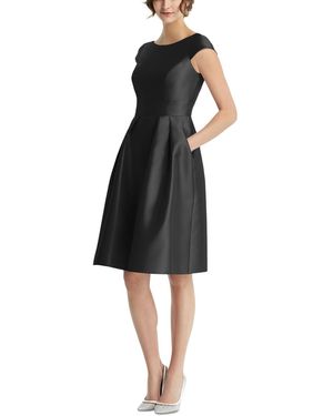 Alfred Sung Boat-neck A-line Dress - Black