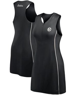 Fanatics Black Pittsburgh Steelers Studio Boost Athletic Half-zip Dress