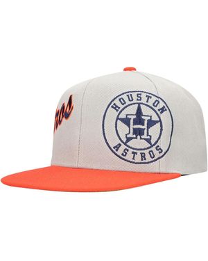 Mitchell & Ness Gray/orange Houston Astros Knock Out Panel Snapback Hat