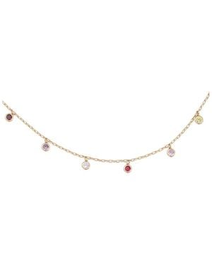 Retro Chic Rainbow Charm Necklace - Metallic