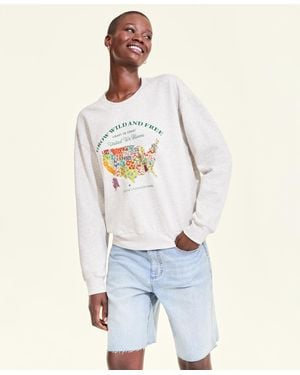 Macy's Flower Show U.s. Flower Map Sweatshirt - White