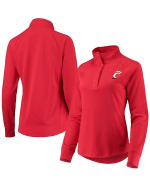 Under Armour Cincinnati Bearcats Double Knit Raglan Quarter-snap Jacket - Red