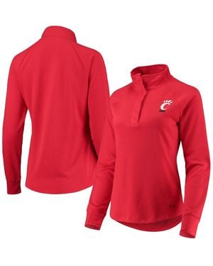 Under Armour Cincinnati Bearcats Double Knit Raglan Quarter-snap Jacket - Red