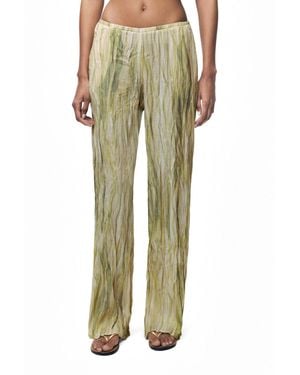 Nocturne Abstract Print Straight Leg Pants - Green