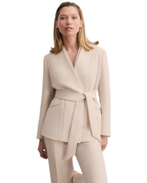 The Fold Selsey Doppio Crepe Blazer - Natural