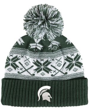 Ahead Michigan State Spartans Stretch Fit Pom Cuffed Knit Hat - Green