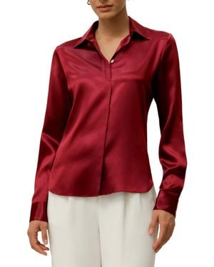 LILYSILK Elegant Silhouette Silk Shirt - Red
