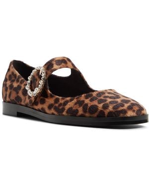 ALDO Arabbella Mary Jane Almond Toe Flats - Brown