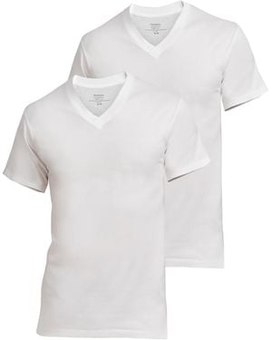 Stanfield's Supreme Cotton Blend V-neck Undershirts - White