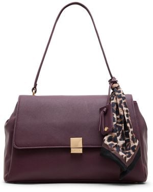 Anne Klein Medium Gold-tone Scarf Shoulder Handbag - Purple