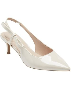 Bandolino Alilac Bow Slingback Kitten Heel Pumps - White