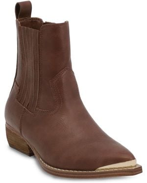 MIA Radly Western Chelsea Pointed Toe Booties - Brown