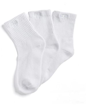 Stems Bow Ankle Socks - White